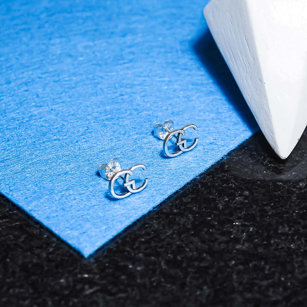 Pair of Intertwined Initial Earrings