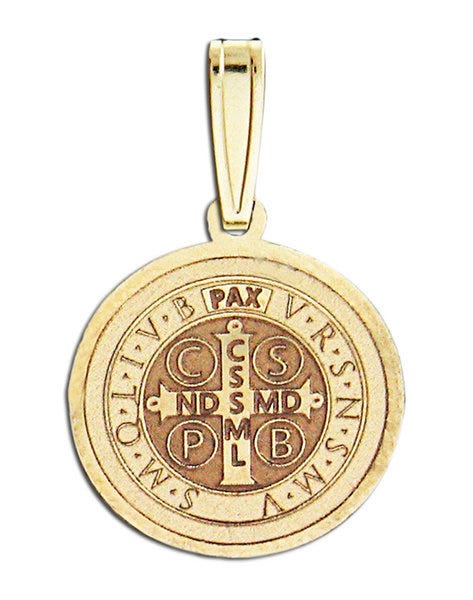 Saint Benedict Round Religious Medal  "Color EXCLUSIVE"