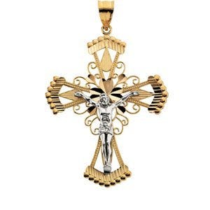 TWO TONE CRUCIFIX PENDANT