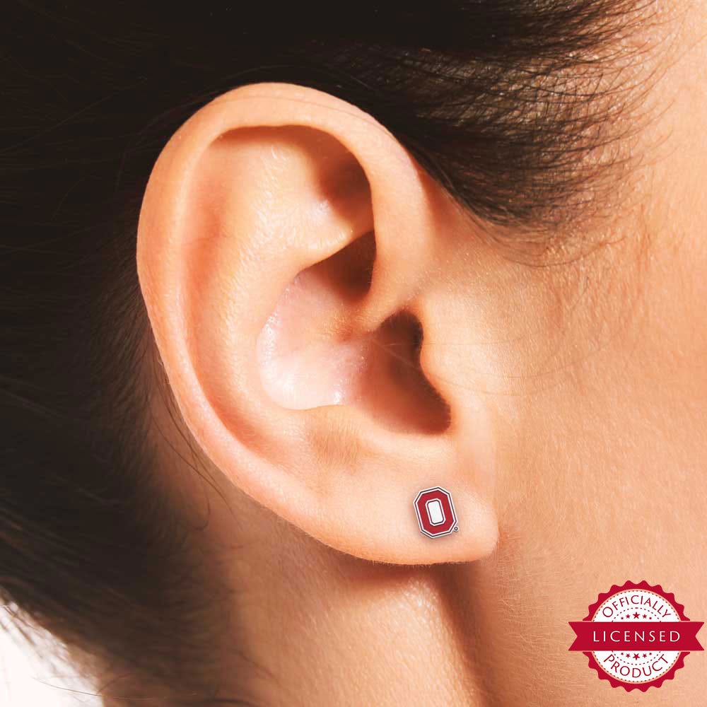 Pair Of Color Enamel Ohio State O Logo Earrings