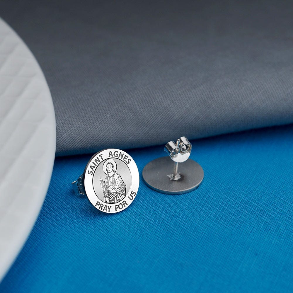 Pair of Saint Agnes of Rome Earrings