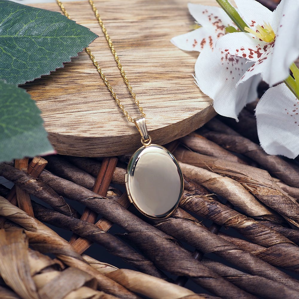 14k Gold Filled Oval 4 Photo Locket