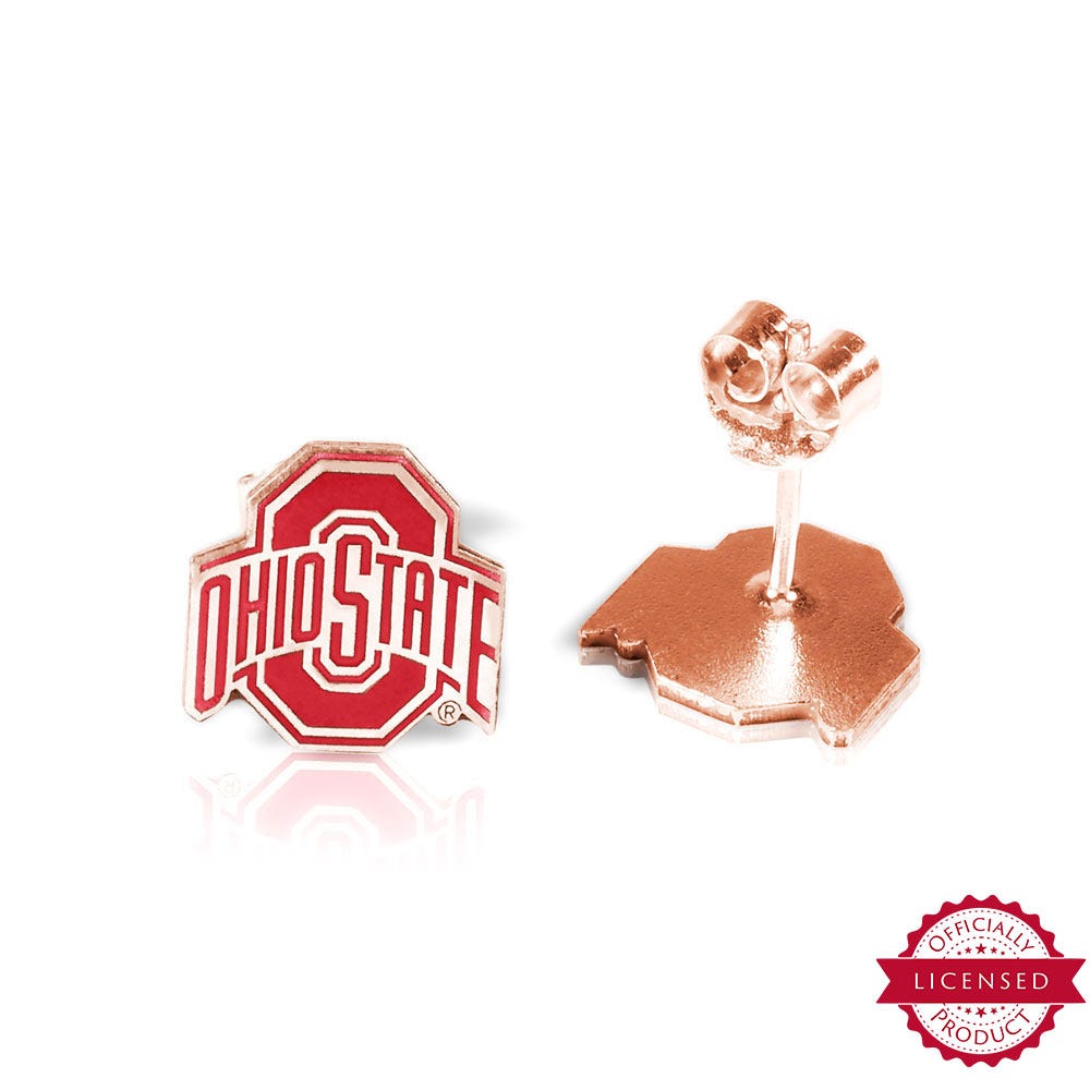 Pair Of Ohio State Logo Color Earrings