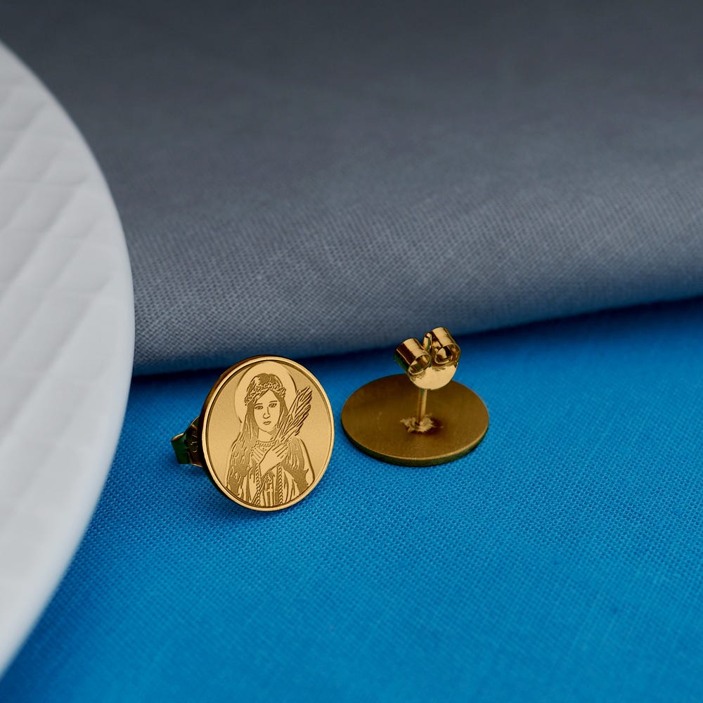 Pair of Saint Philomena Stud Earrings
