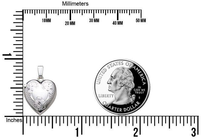 Sterling Silver Small Heart Photo Locket
