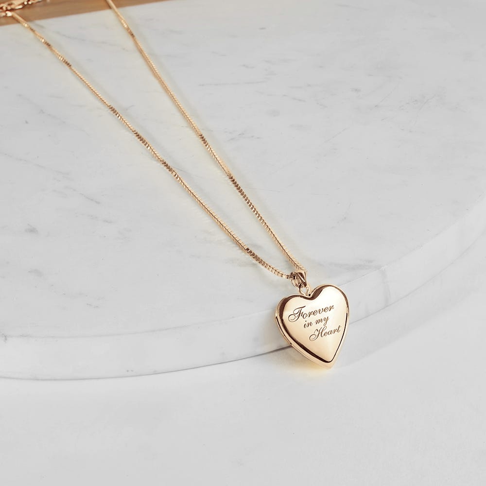 Yellow Gold Forever in My Heart Photo Locket