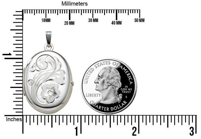 Sterling Silver Oval Four Photo Locket