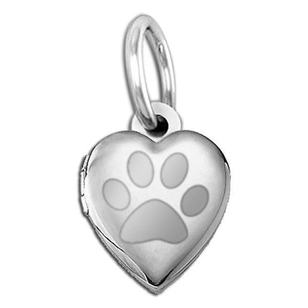 Dog's Paw Print Heart Picture Locket