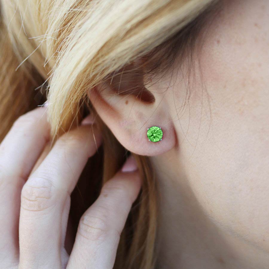 Pair of 5mm Emerald Stud Earrings