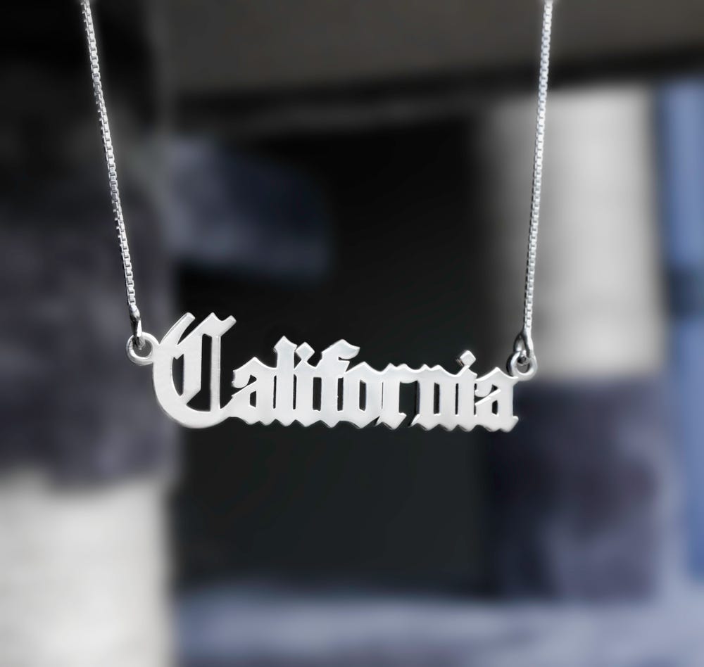 State Name Nameplate Necklace