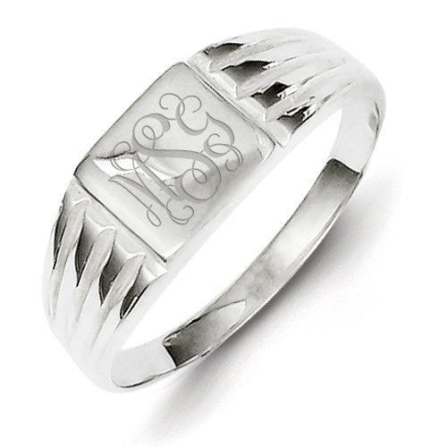 Sterling Silver Girl's Square Signet Ring