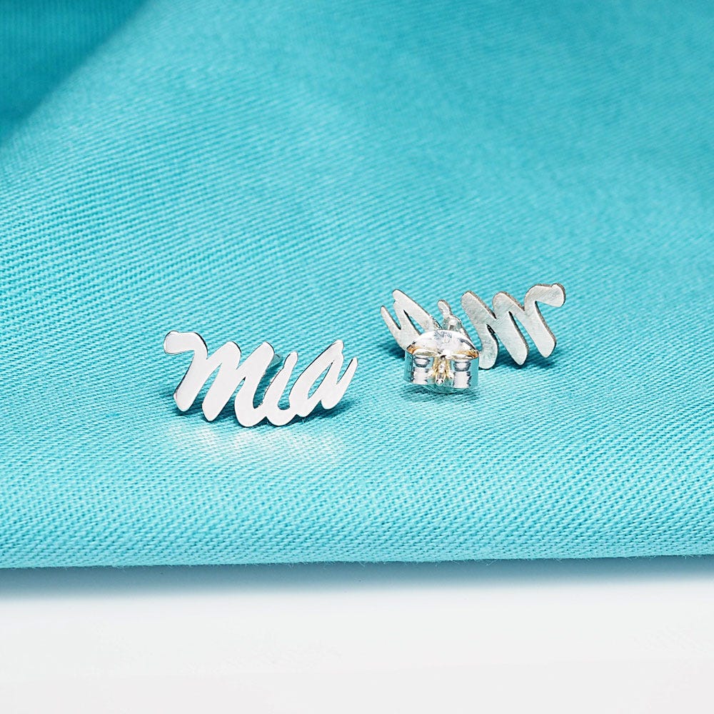 Pair Of Script Name Earrings