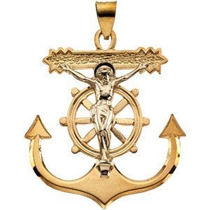 TWO TONE MARINER'S CROSS