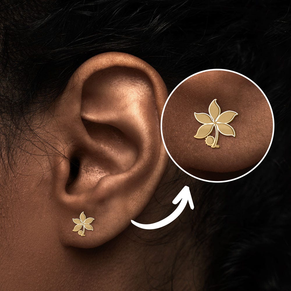 Pair Of Ohio State Logo Leaf Earrings