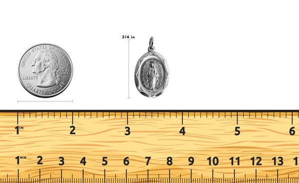 Pewter Polished Miraculous Medal Pendant