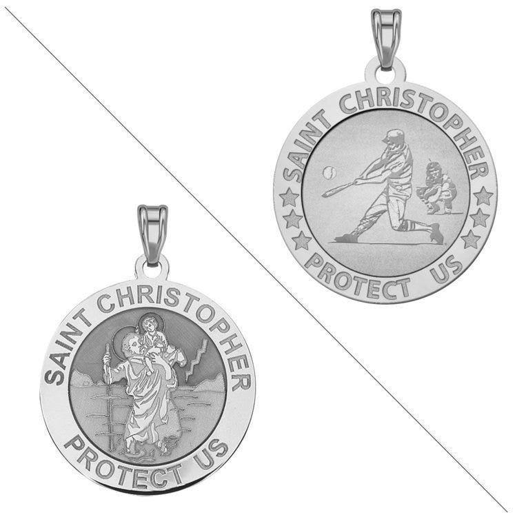 Baseball - Saint Christopher Doubledside Sports Religious Medal "EXCLUSIVE"