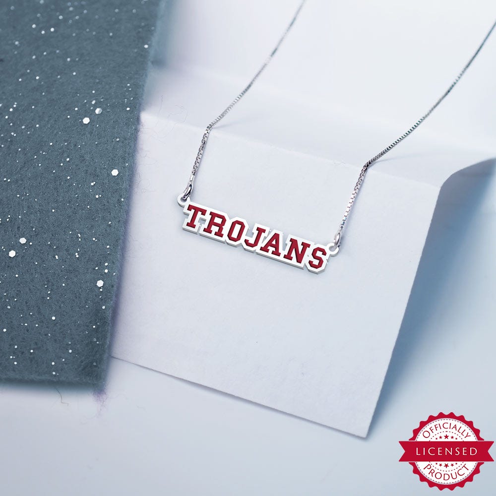 USC Color Enamel Block Trojan Necklace
