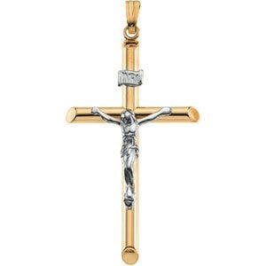 TWO TONE CRUCIFIX PENDANT