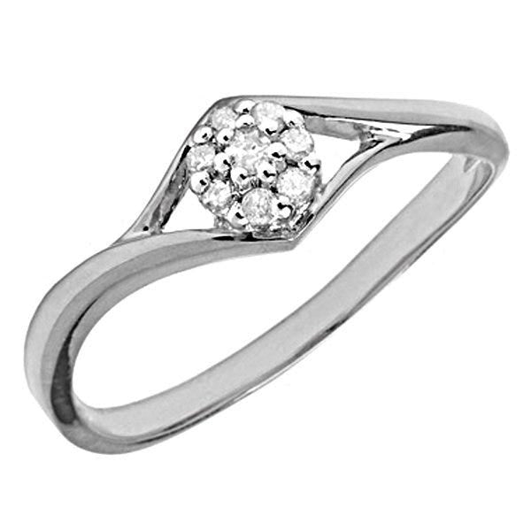 14K Gold Diamond Cluster Promise Ring