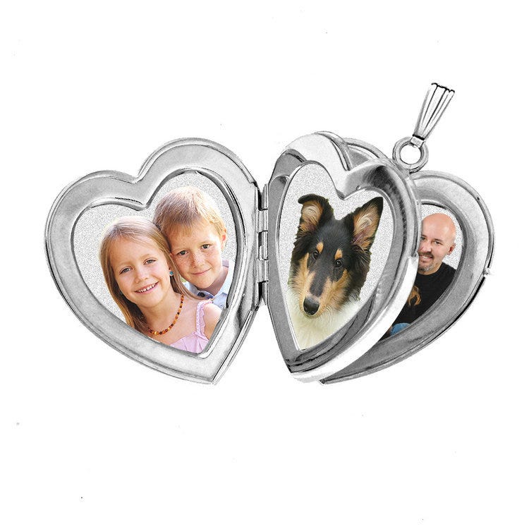 Sterling Silver Heart Four Photo Locket