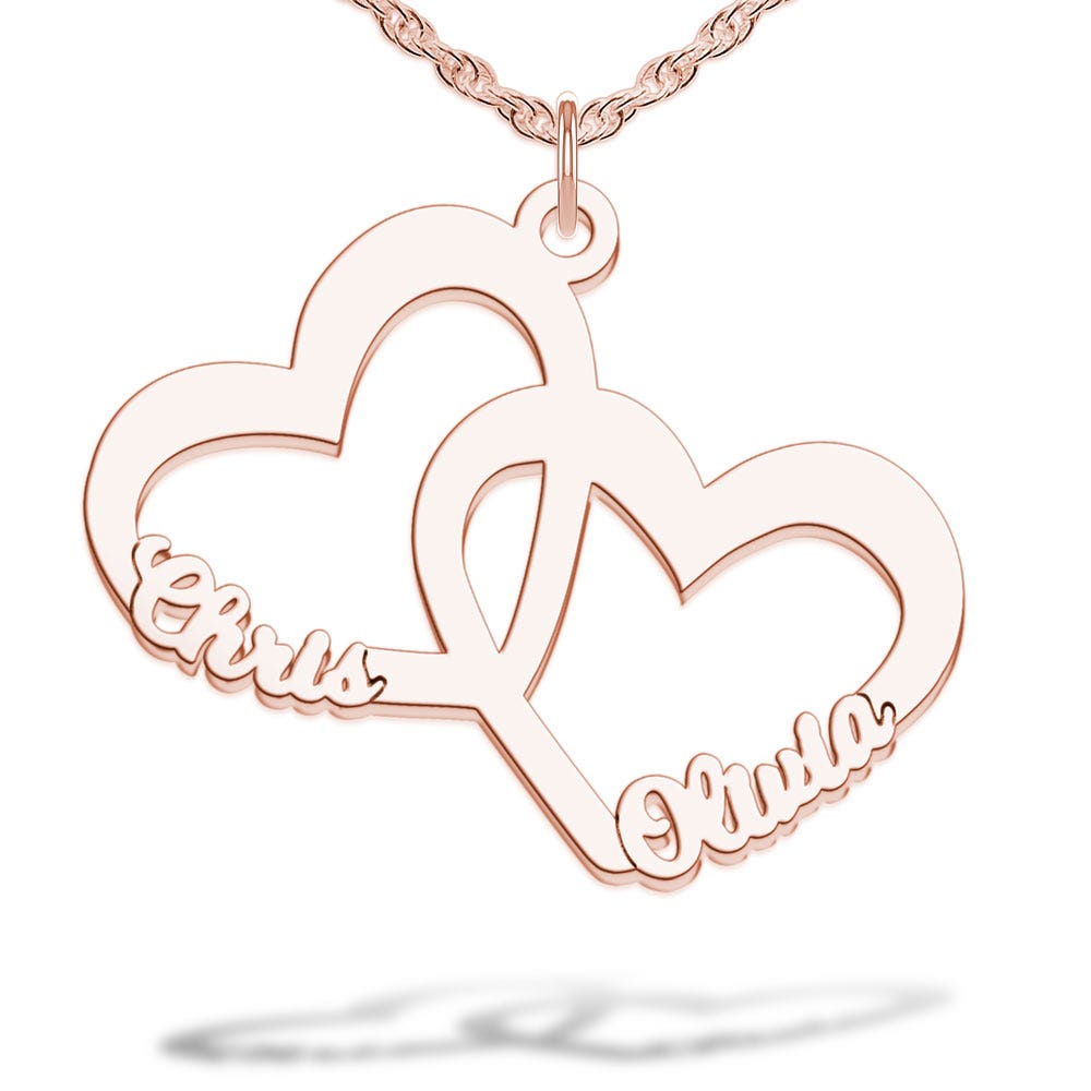 Interlocking Hearts Name Necklace