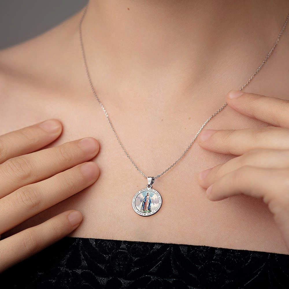 Miraculous Medal Round Color "EXCLUSIVE"