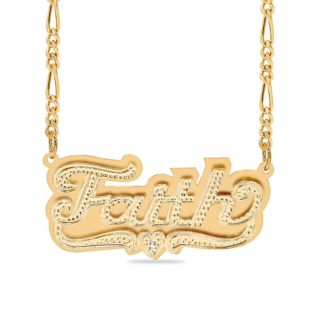Diamond Cut Script Name Necklace with Chain Included