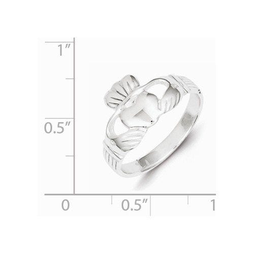 Sterling Silver Unisex Claddagh Heart Ring