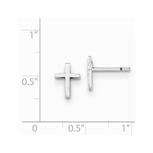 Sterling Silver Polished and Antiqued Cross Post Earrings