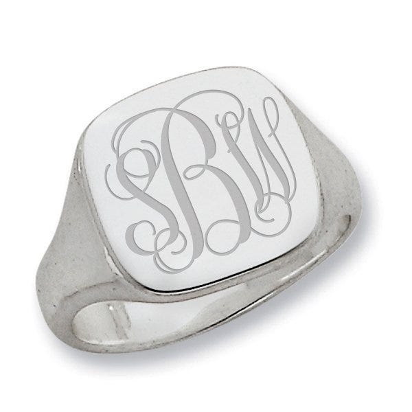 Sterling Silver Women's Square Signet Ring