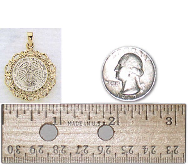 14K White and Yellow Gold Miraculous Medal