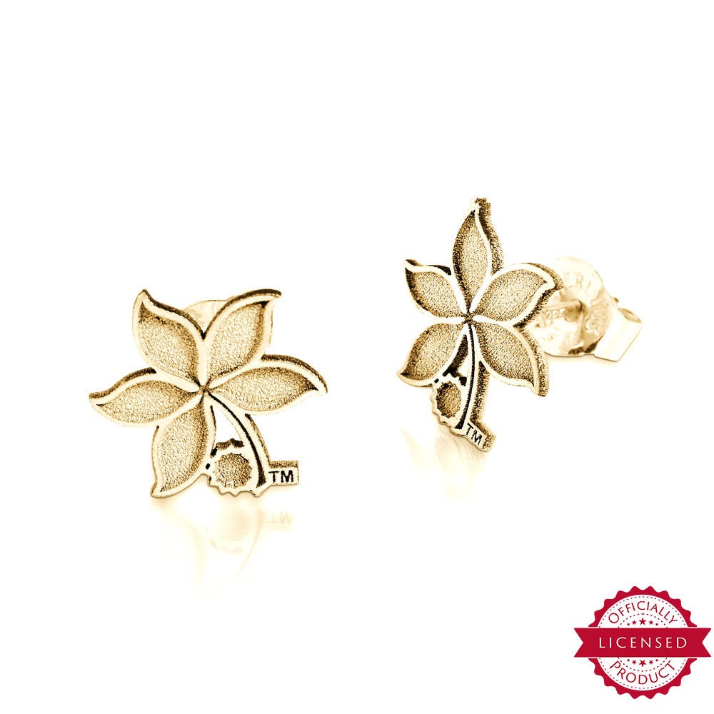 Pair Of Ohio State Logo Leaf Earrings