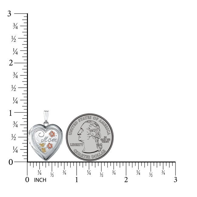 Sterling Silver "Mom" Heart Photo Locket