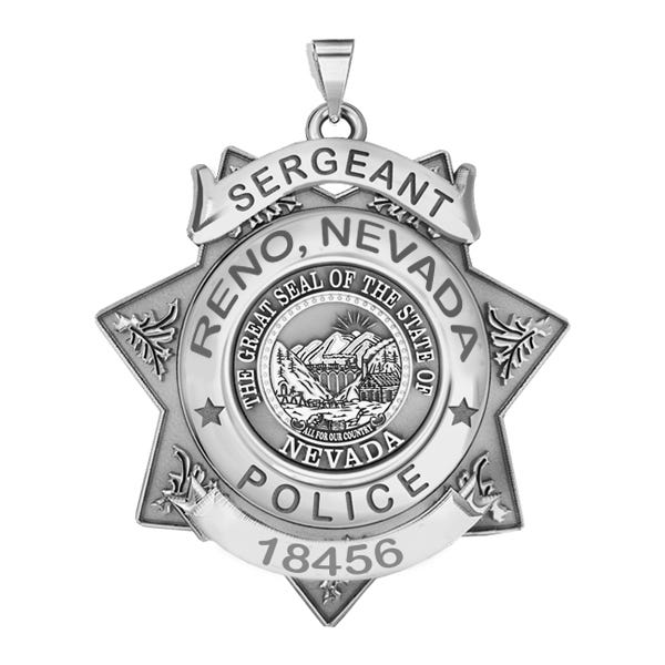Personalized 7-Point Star Nevada Police Badge with your Rank, Dept, and Number