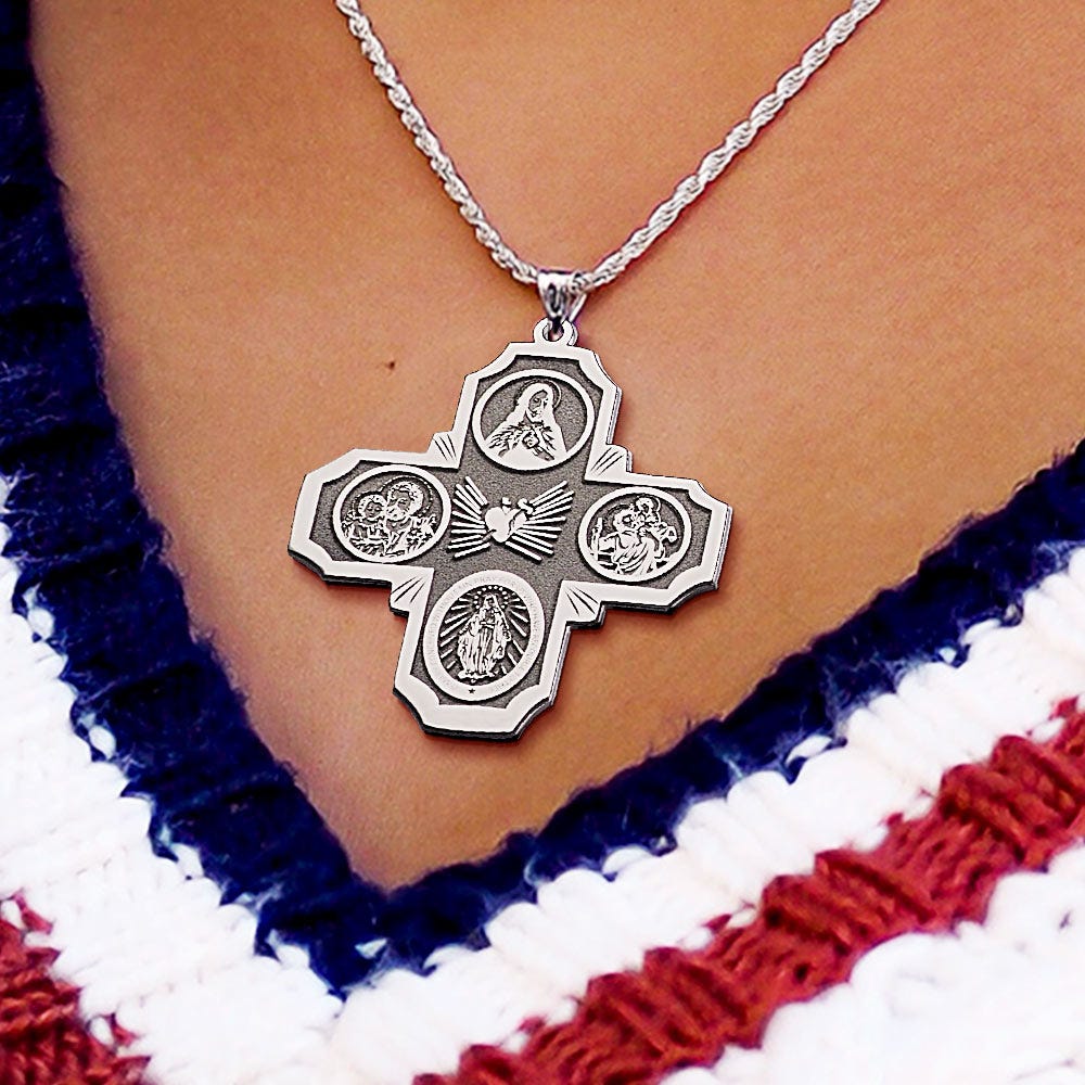 4 Way Cross Religious Medal  "EXCLUSIVE"