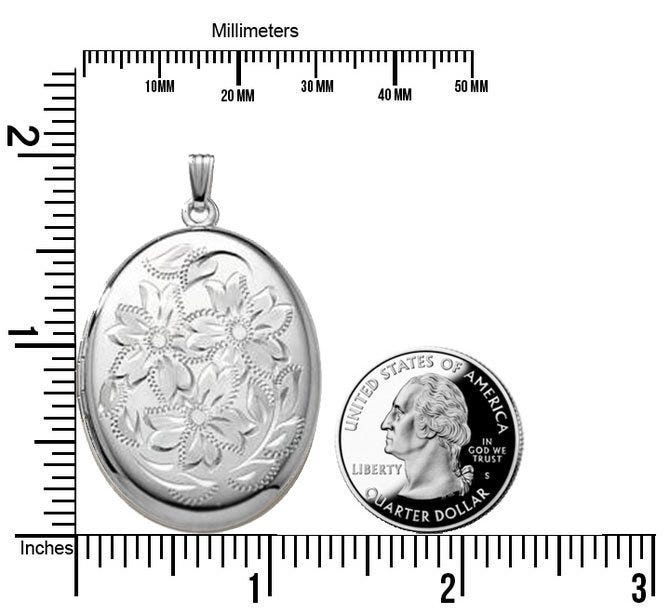 Sterling Silver Large Oval Photo Locket