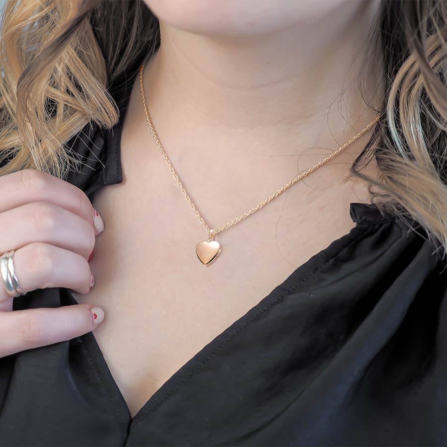 14k Gold Filled Small Heart Photo Locket - 2/3 inch x 2/3 inch
