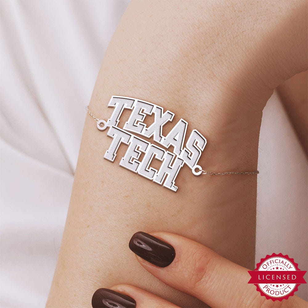 Texas Tech Block Bracelet