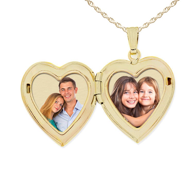 Yellow Gold To The Moon & Back Heart Photo Locket
