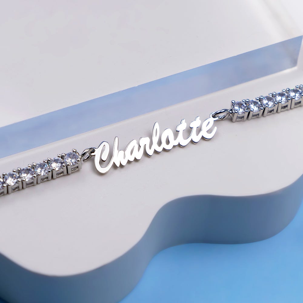 Personalized & Exclusive CZ Nameplate Necklace