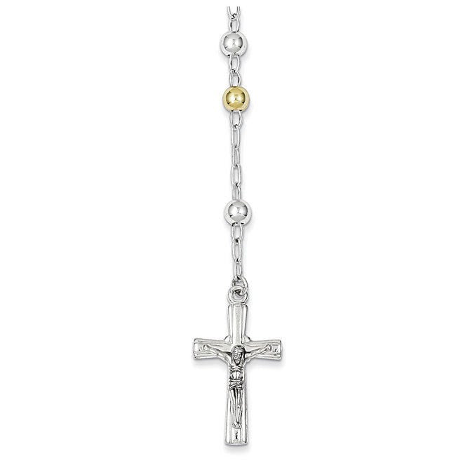 Polished Rosary Necklace /with Miraculous Medal