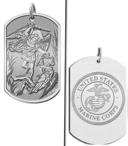Saint Michael Doubledside MARINES Dogtag Religious Medal "EXCLUSIVE"
