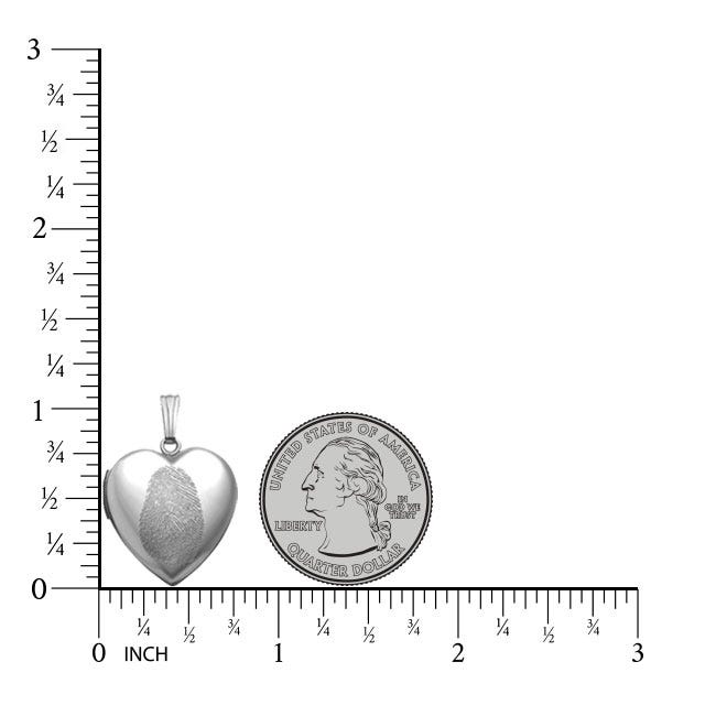 Sterling Silver Fingerprint Heart Photo Locket