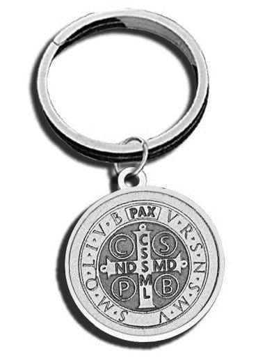 Saint Benedict Jubilee Religious Engravable Keychain