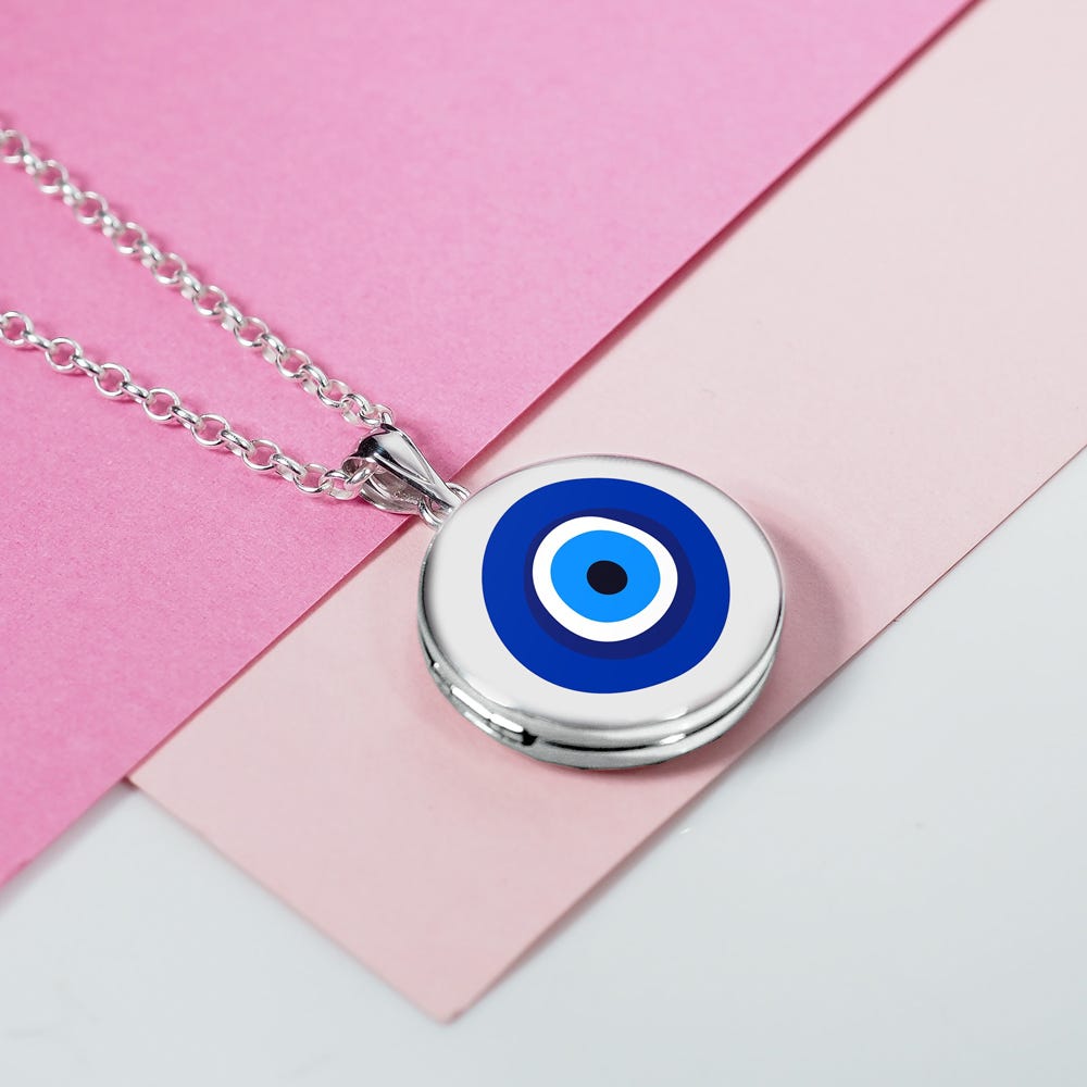 Evil Eye Color Round Locket