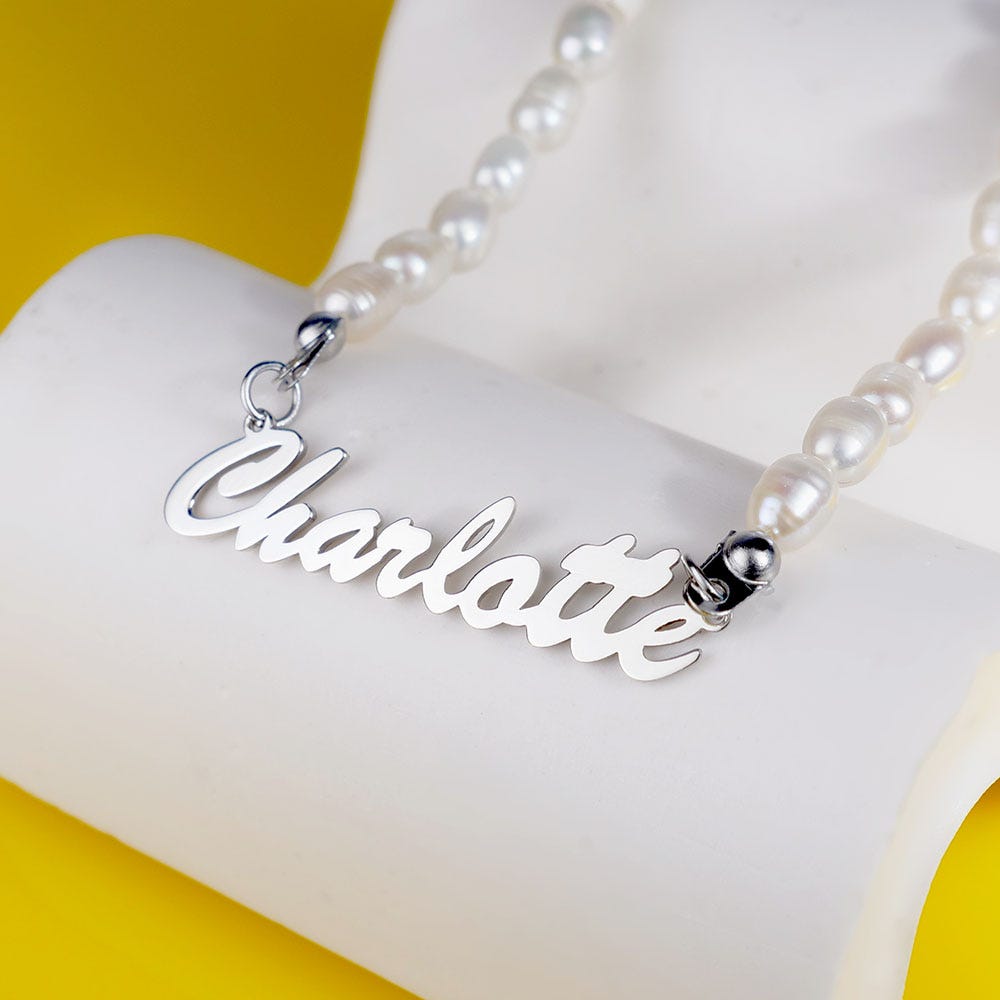 Personalized & Exclusive Pearl Name Necklace