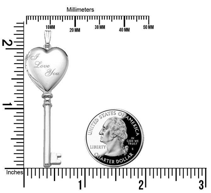 Sterling Silver " I Love You " Key Photo Locket