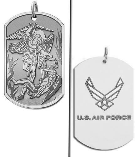 Saint Michael Doubledside AIR FORCE Dogtag Religious Medal "EXCLUSIVE"