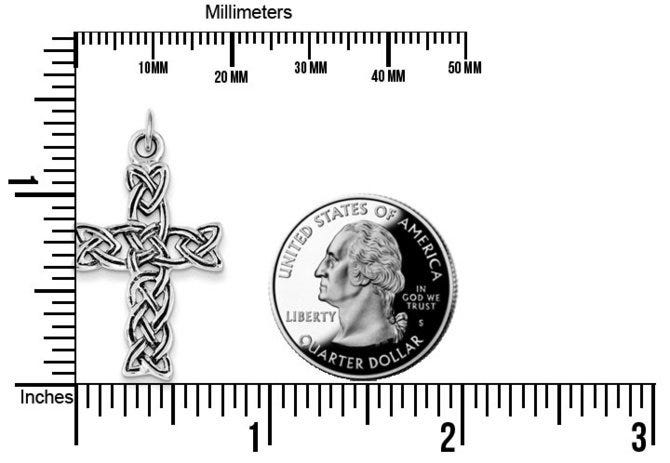 Sterling Silver Antiqued Celtic Cross Pendant
