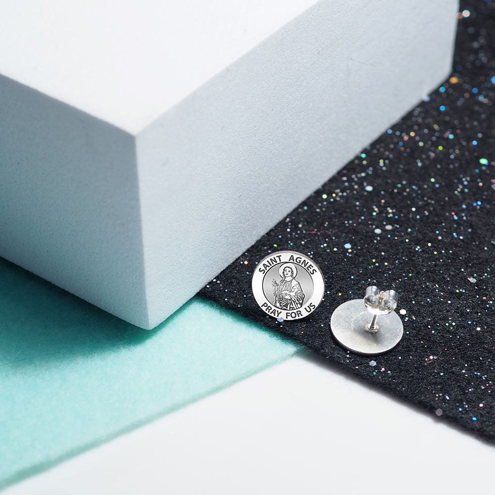 Pair of Saint Agnes of Rome Earrings